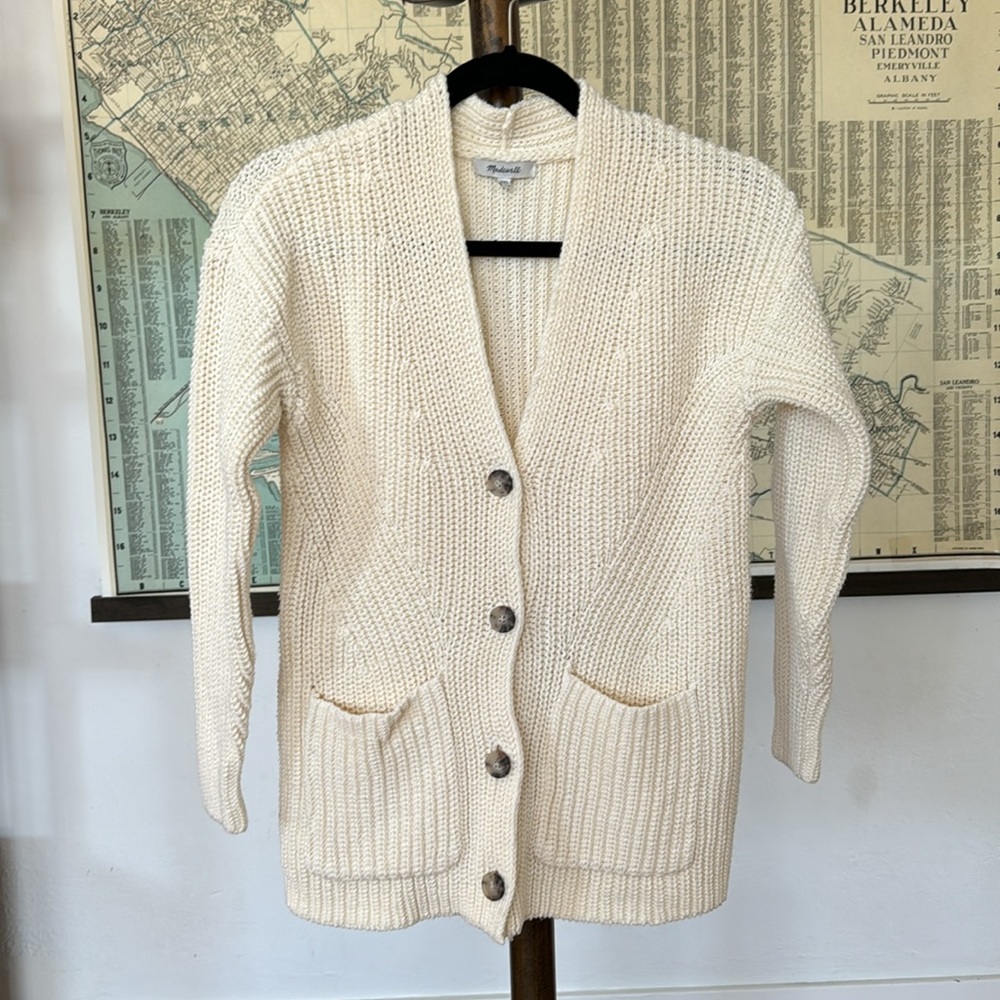 Madewell Textural-Stitch V-Neck Cardigan Sweater XXS - Picture 5 of 8
